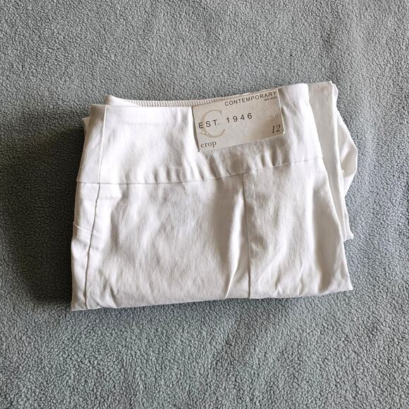 Est. 1946 White Capris Mid-Rise Cropped Pants Size 12 Contemporary Stretch NEW - Picture 2 of 9